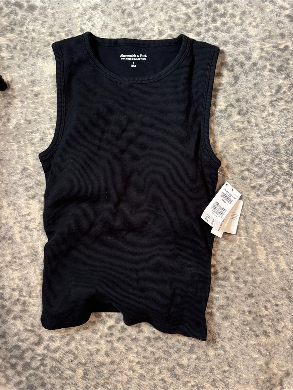 Abercrombie & Fitch Black Ribbed Crewneck Tank - Women